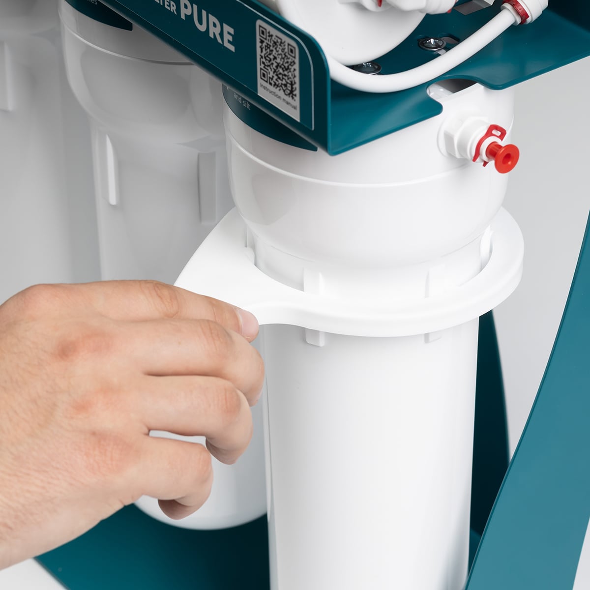 P’URE Balance avec pompe MO675MBALPSECO — Démontage du porte-filtre