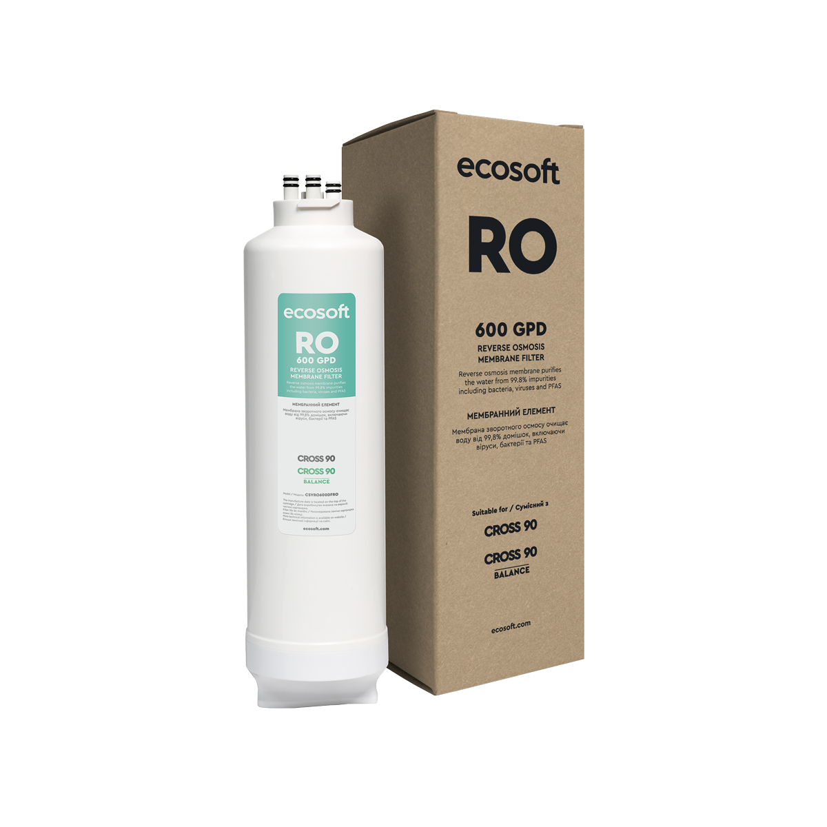 Membrane 600 GPD CROSS 90 CSVRO600DFRO — Cartouche avec emballage