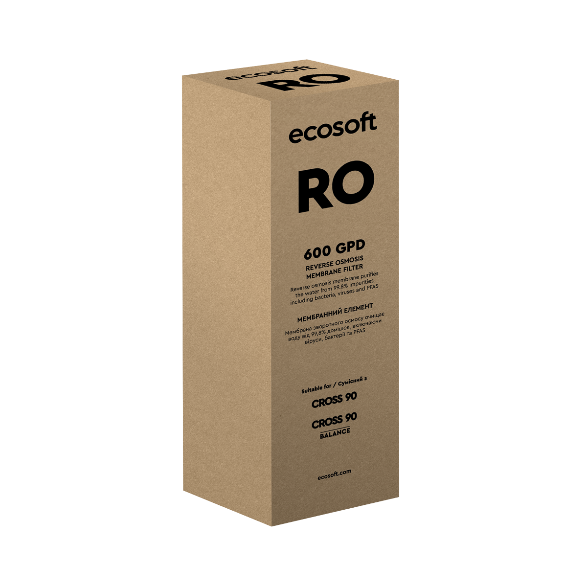 Membrane 600 GPD CROSS 90 CSVRO600DFRO — Emballage de face